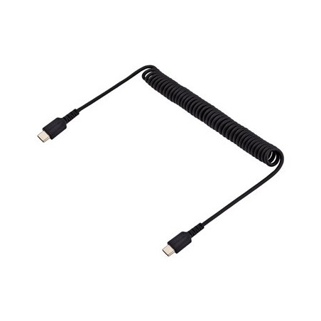 StarTech.com 3ft (1m) USB C Charging Cable, Coiled Heavy Duty Fast Charge & Sync USB-C Cable, High Quality USB 2.0 Type-C