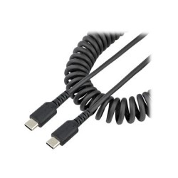 StarTech.com 20in (50cm) USB C Charging Cable, Coiled Heavy Duty Fast Charge & Sync USB-C Cable, High Quality USB 2.0 Type-C