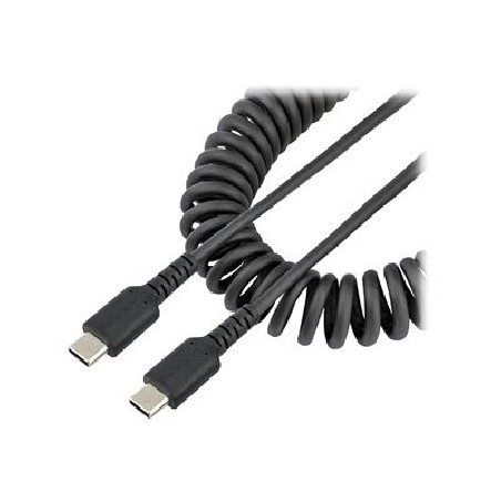 StarTech.com 20in (50cm) USB C Charging Cable, Coiled Heavy Duty Fast Charge & Sync USB-C Cable, High Quality USB 2.0 Type-C