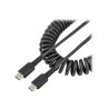 StarTech.com 20in (50cm) USB C Charging Cable, Coiled Heavy Duty Fast Charge & Sync USB-C Cable, High Quality USB 2.0 Type-C