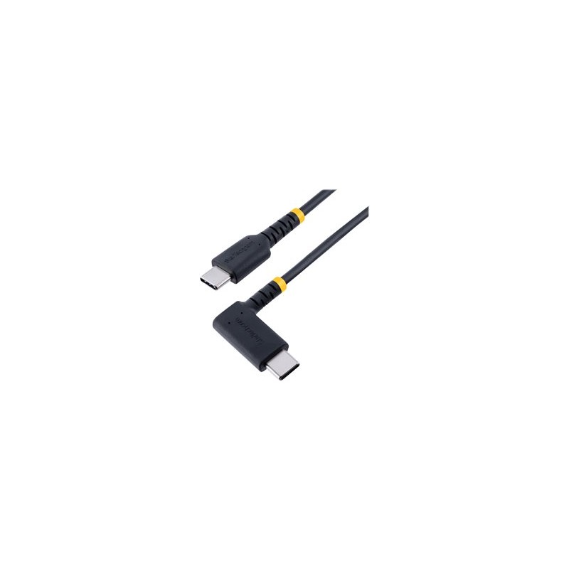 StarTech.com 1ft (30cm) USB C Charging Cable Right Angle, 60W PD 3A, Heavy Duty Fast Charge USB-C Cable, USB 2.0 Type-C