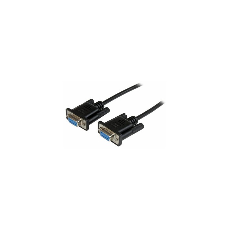 StarTech.com 1m Black DB9 RS232 Serial Null Modem Cable F/F - DB9 Female to Female - 9 pin RS232 Null Modem Cable - 1 meter