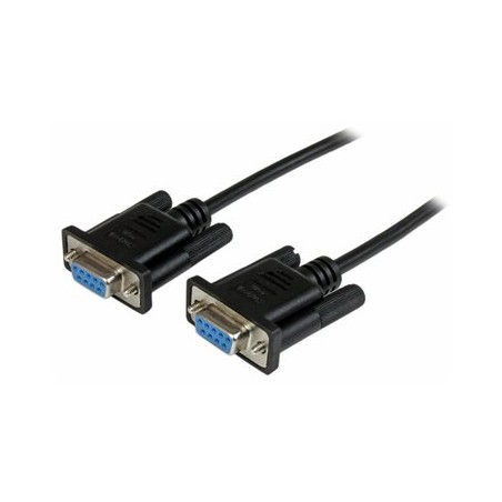 StarTech.com 1m Black DB9 RS232 Serial Null Modem Cable F/F - DB9 Female to Female - 9 pin RS232 Null Modem Cable - 1 meter
