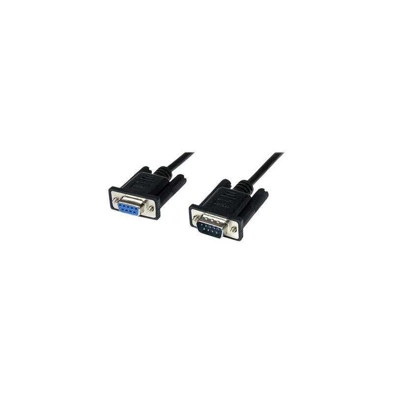 StarTech.com 1m Black DB9 RS232 Serial Null Modem Cable F/M - DB9 Male to Female - 9 pin Null Modem Cable - 1x DB9 (M), 1x DB9