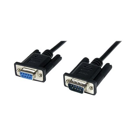 StarTech.com 1m Black DB9 RS232 Serial Null Modem Cable F/M - DB9 Male to Female - 9 pin Null Modem Cable - 1x DB9 (M), 1x DB9
