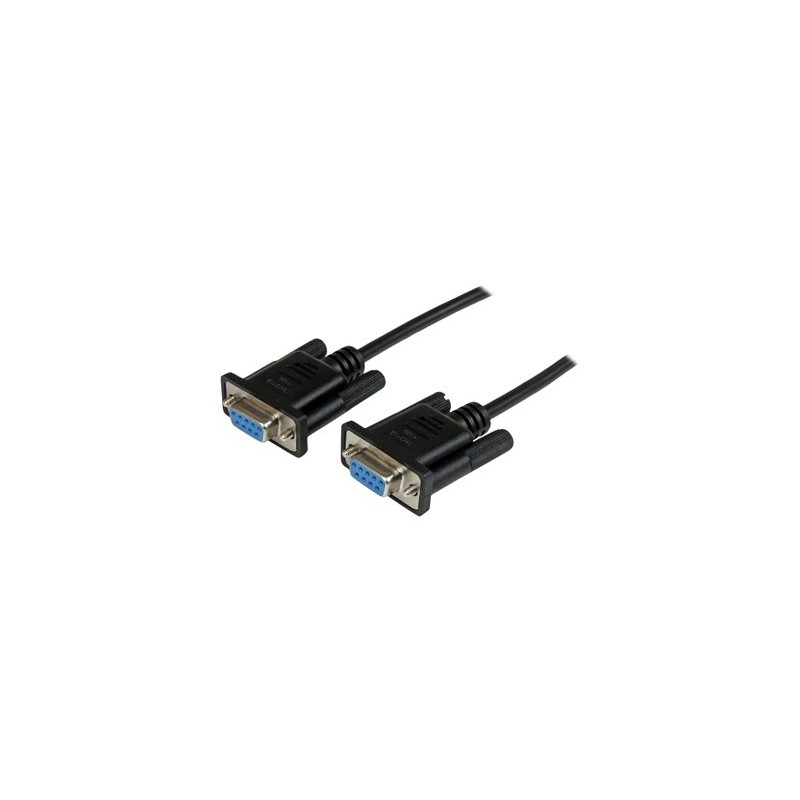 StarTech.com 2m Black DB9 RS232 Serial Null Modem Cable F/F - DB9 Female to Female - 9 pin RS232 Null Modem Cable - 2 meter