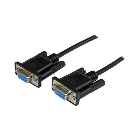 StarTech.com 2m Black DB9 RS232 Serial Null Modem Cable F/F - DB9 Female to Female - 9 pin RS232 Null Modem Cable - 2 meter
