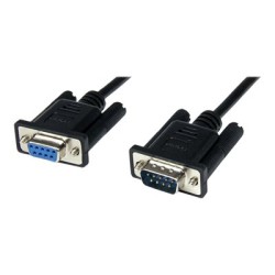 StarTech.com 2m Black DB9 RS232 Serial Null Modem Cable F/M - DB9 Male to Female - 9 pin Null Modem Cable - 1x DB9 (M), 1x DB9