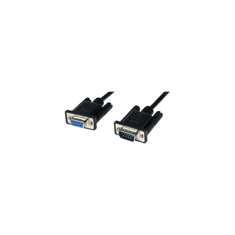 StarTech.com 2m Black DB9 RS232 Serial Null Modem Cable F/M - DB9 Male to Female - 9 pin Null Modem Cable - 1x DB9 (M), 1x DB9