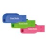 SanDisk Cruzer Blade - Jednotka USB flash - 16 GB - USB 2.0 - modrá, zelená, růžová (balení 3)