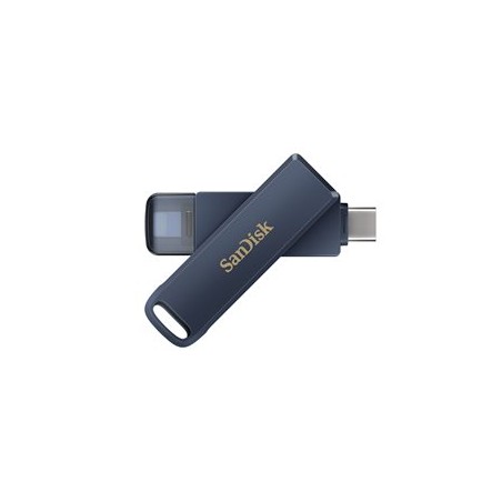 SanDisk Phone Drive - Jednotka USB flash - 128 GB - USB-C / Lightning - metalická modrá