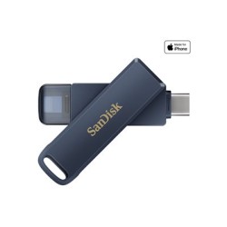 SanDisk Phone Drive - Jednotka USB flash - 256 GB - USB-C / Lightning - metalická modrá