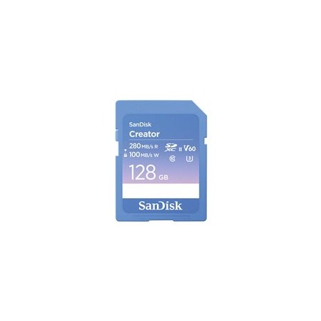 SanDisk Creator - Paměťová karta flash - 128 GB - Video Class V60 / UHS-II U3 / Class10 - SDXC UHS-II