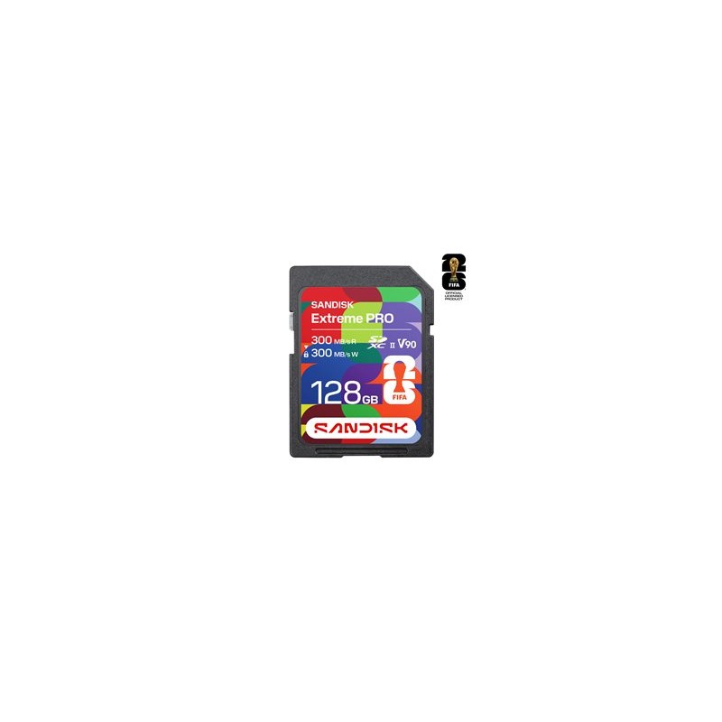 SanDisk Extreme PRO - FIFA World Cup 2026 Edition pametová karta flash - 128 GB - Video Class V90 / UHS-II - SDXC UHS-II