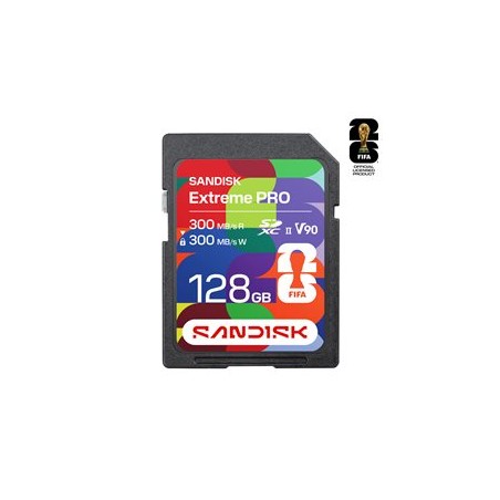 SanDisk Extreme PRO - FIFA World Cup 2026 Edition pametová karta flash - 128 GB - Video Class V90 / UHS-II - SDXC UHS-II