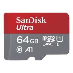 SanDisk Ultra - Paměťová karta flash (adaptér microSDXC na SD zahrnuto) - 64 GB - A1 / UHS-I U1 / Class10 - microSDXC UHS-I
