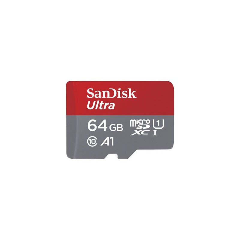 SanDisk Ultra - Paměťová karta flash (adaptér microSDXC na SD zahrnuto) - 64 GB - A1 / UHS-I U1 / Class10 - microSDXC UHS-I