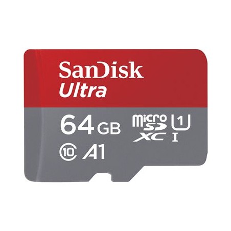 SanDisk Ultra - Paměťová karta flash (adaptér microSDXC na SD zahrnuto) - 64 GB - A1 / UHS-I U1 / Class10 - microSDXC UHS-I