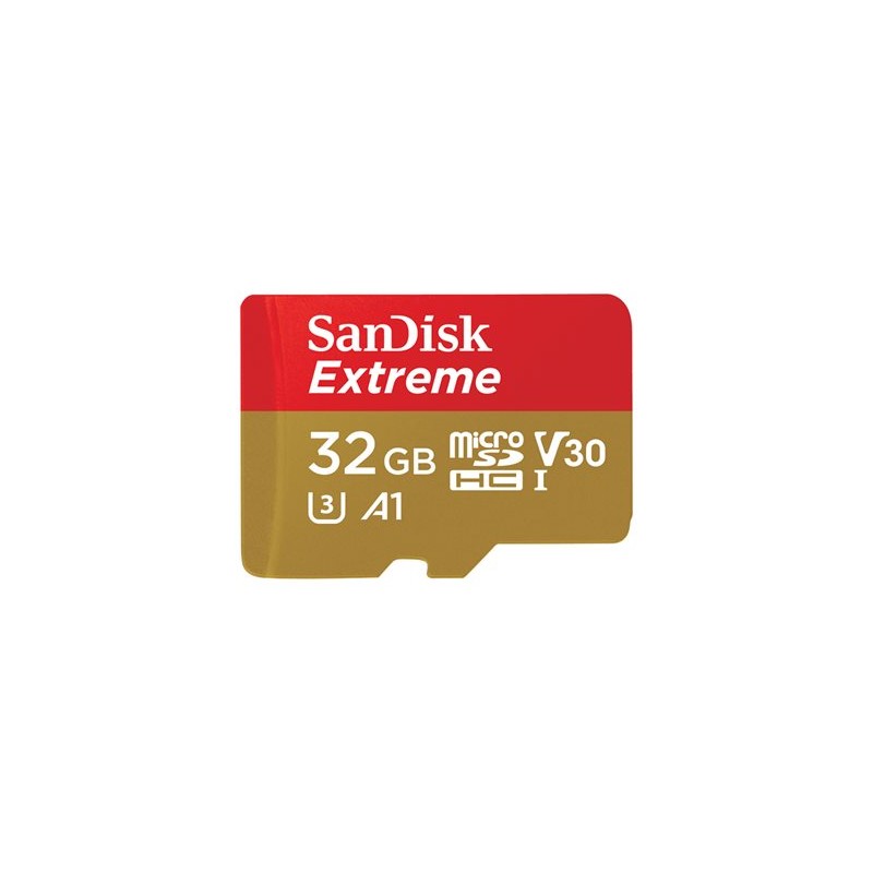 SanDisk Extreme - Paměťová karta flash (adaptér microSDHC - SD zahrnuto) - 32 GB - A1 / Video Class V30 / UHS-I U3 - microSDHC