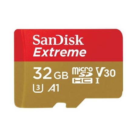 SanDisk Extreme - Paměťová karta flash (adaptér microSDHC - SD zahrnuto) - 32 GB - A1 / Video Class V30 / UHS-I U3 - microSDHC