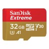 SanDisk Extreme - Paměťová karta flash (adaptér microSDHC - SD zahrnuto) - 32 GB - A1 / Video Class V30 / UHS-I U3 - microSDHC