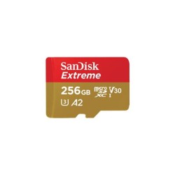 SanDisk Extreme - Paměťová karta flash - 256 GB - A2 / Video Class V30 / UHS-I U3 / Class10 - microSDXC UHS-I
