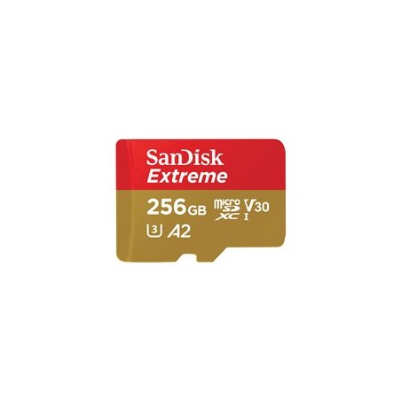 SanDisk Extreme - Paměťová karta flash - 256 GB - A2 / Video Class V30 / UHS-I U3 / Class10 - microSDXC UHS-I