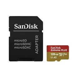 SanDisk micro SDXC karta 128GB Extreme PLUS (200 MB/s Class 10, UHS-I U3 V30) + adaptér