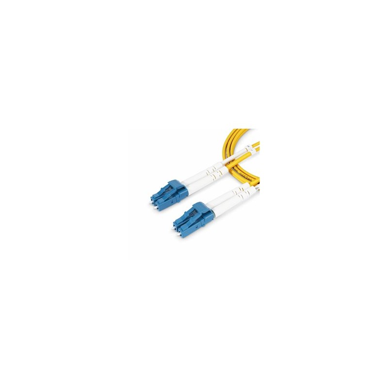 StarTech.com 5m (16.4ft) LC to LC (UPC) OS2 Single Mode Duplex Fiber Optic Cable, 9/125?m, Laser Optimized, 10G, Bend