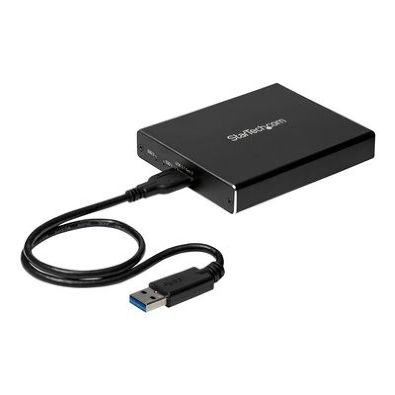 StarTech.com Dual-Slot Hard Drive Enclosure for M.2 SATA SSDs - USB 3.1 (10Gbps) - Aluminum - M.2 to SATA - Raid Drive