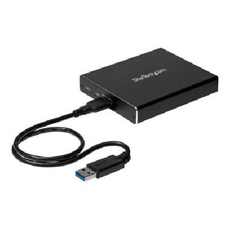 StarTech.com Dual-Slot Hard Drive Enclosure for M.2 SATA SSDs - USB 3.1 (10Gbps) - Aluminum - M.2 to SATA - Raid Drive