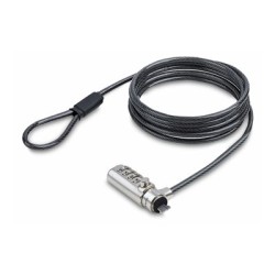 StarTech.com Slim Lock K-Slot Compatible, 6.6ft Combination Locking Cable - Bezpečnostní kabelový zámek - černá a stříbrná - 2