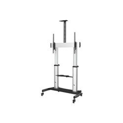 StarTech.com Mobile TV Stand, Heavy Duty TV Cart for 60-100" Display (100kg/220lb), Height Adjustable Rolling Flat Screen Floor