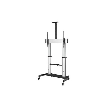 StarTech.com Mobile TV Stand, Heavy Duty TV Cart for 60-100" Display (100kg/220lb), Height Adjustable Rolling Flat Screen Floor