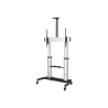 StarTech.com Mobile TV Stand, Heavy Duty TV Cart for 60-100" Display (100kg/220lb), Height Adjustable Rolling Flat Screen Floor