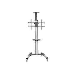 StarTech.com Heavy Duty Rolling Portable TV Cart Stand with Wheels - 32 to 75 inch - Adjustable Rotating Mobile Flat Panel