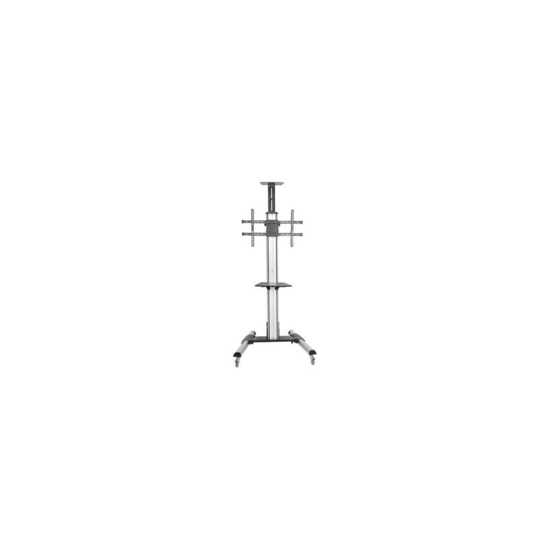 StarTech.com Heavy Duty Rolling Portable TV Cart Stand with Wheels - 32 to 75 inch - Adjustable Rotating Mobile Flat Panel