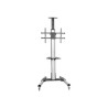 StarTech.com Heavy Duty Rolling Portable TV Cart Stand with Wheels - 32 to 75 inch - Adjustable Rotating Mobile Flat Panel