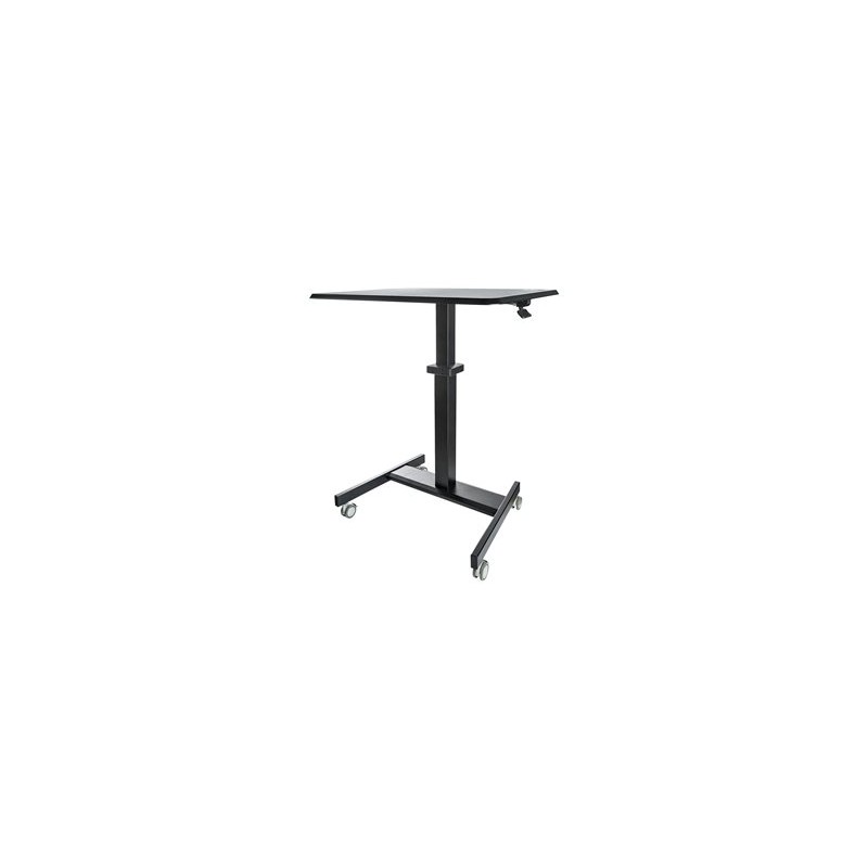 StarTech.com Mobile Standing Desk, Portable Sit Stand Ergonomic Height Adjustable Cart on Wheels, Rolling Computer/Laptop