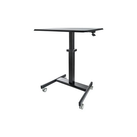 StarTech.com Mobile Standing Desk, Portable Sit Stand Ergonomic Height Adjustable Cart on Wheels, Rolling Computer/Laptop