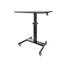 StarTech.com Mobile Standing Desk, Portable Sit Stand Ergonomic Height Adjustable Cart on Wheels, Rolling Computer/Laptop