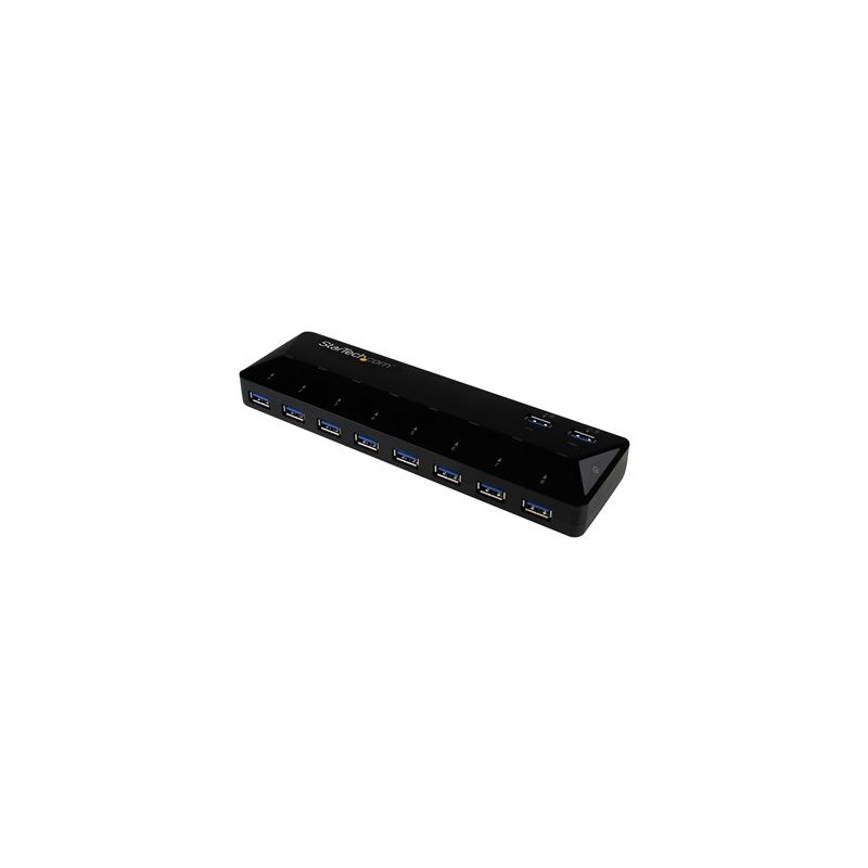 StarTech.com 10 Port USB 3.0 Hub with Charge & Sync Ports - 8 x USB-A, 2 x USB-A Fast Charge Ports - Multi Port Powered USB Hub