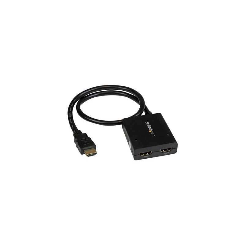 StarTech.com HDMI Cable Splitter - 2 Port - 4K 30Hz - Powered - HDMI Audio / Video Splitter - 1 in 2 Out - HDMI 1.4