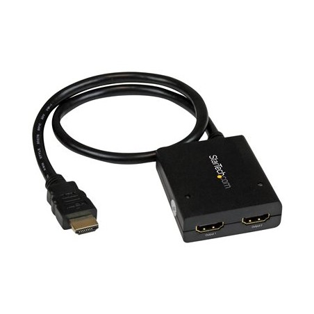 StarTech.com HDMI Cable Splitter - 2 Port - 4K 30Hz - Powered - HDMI Audio / Video Splitter - 1 in 2 Out - HDMI 1.4