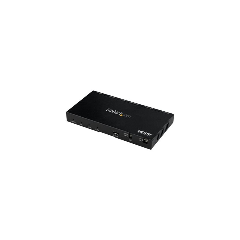 StarTech.com 2-Port HDMI Splitter (1x2), 4K 60Hz UHD HDMI 2.0 Audio Video Splitter w/ Scaler & Audio Extractor (3.5mm/SPDIF)