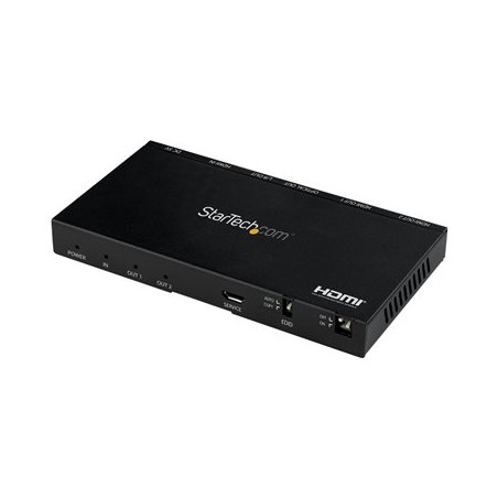 StarTech.com 2-Port HDMI Splitter (1x2), 4K 60Hz UHD HDMI 2.0 Audio Video Splitter w/ Scaler & Audio Extractor (3.5mm/SPDIF)