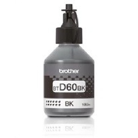 BROTHER INK BT-D60BK black pro T4xx, T5xx, T7xx, T9xx cca 6000 stránek, bezpigmentový - INKTANK
