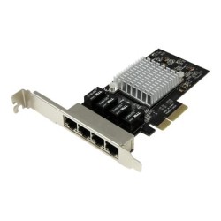 StarTech.com 4 Port PCIe Network Card - RJ45 Port - Intel i350 Chipset - Ethernet Server / Desktop Network Card - Dual Gigabit