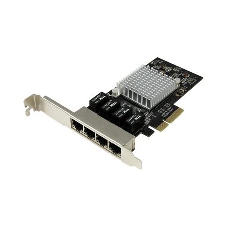 StarTech.com 4 Port PCIe Network Card - RJ45 Port - Intel i350 Chipset - Ethernet Server / Desktop Network Card - Dual Gigabit