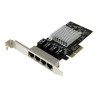 StarTech.com 4 Port PCIe Network Card - RJ45 Port - Intel i350 Chipset - Ethernet Server / Desktop Network Card - Dual Gigabit